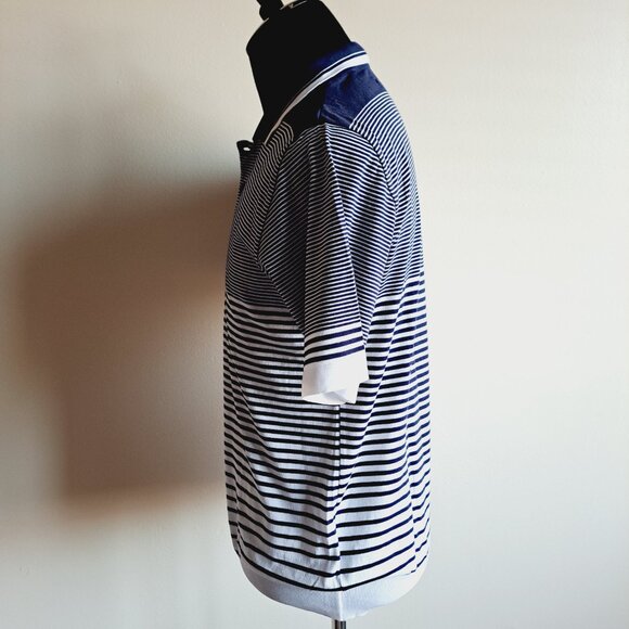 NEW Impulso Italian 100% Cotton Striped Blue Polo Shirt Size S - Picture 6 of 14